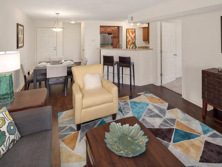 living room at Woodland Ridge apartments